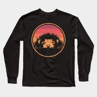 Retro Vintage Pet Hedgehog Long Sleeve T-Shirt